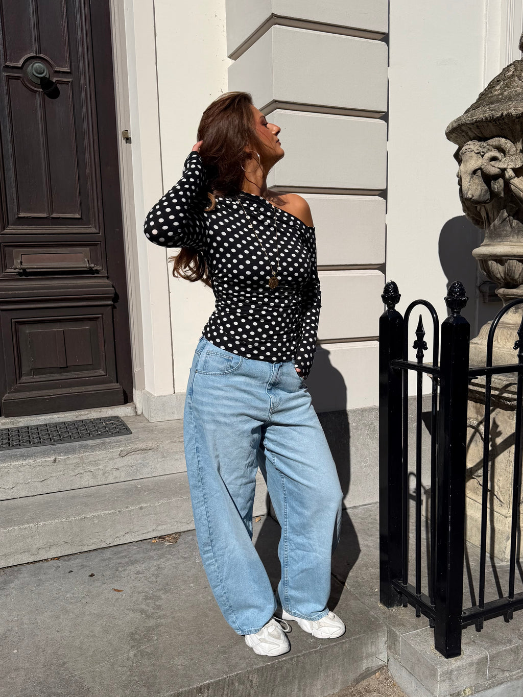 Livia off-shoulder top - polkadot