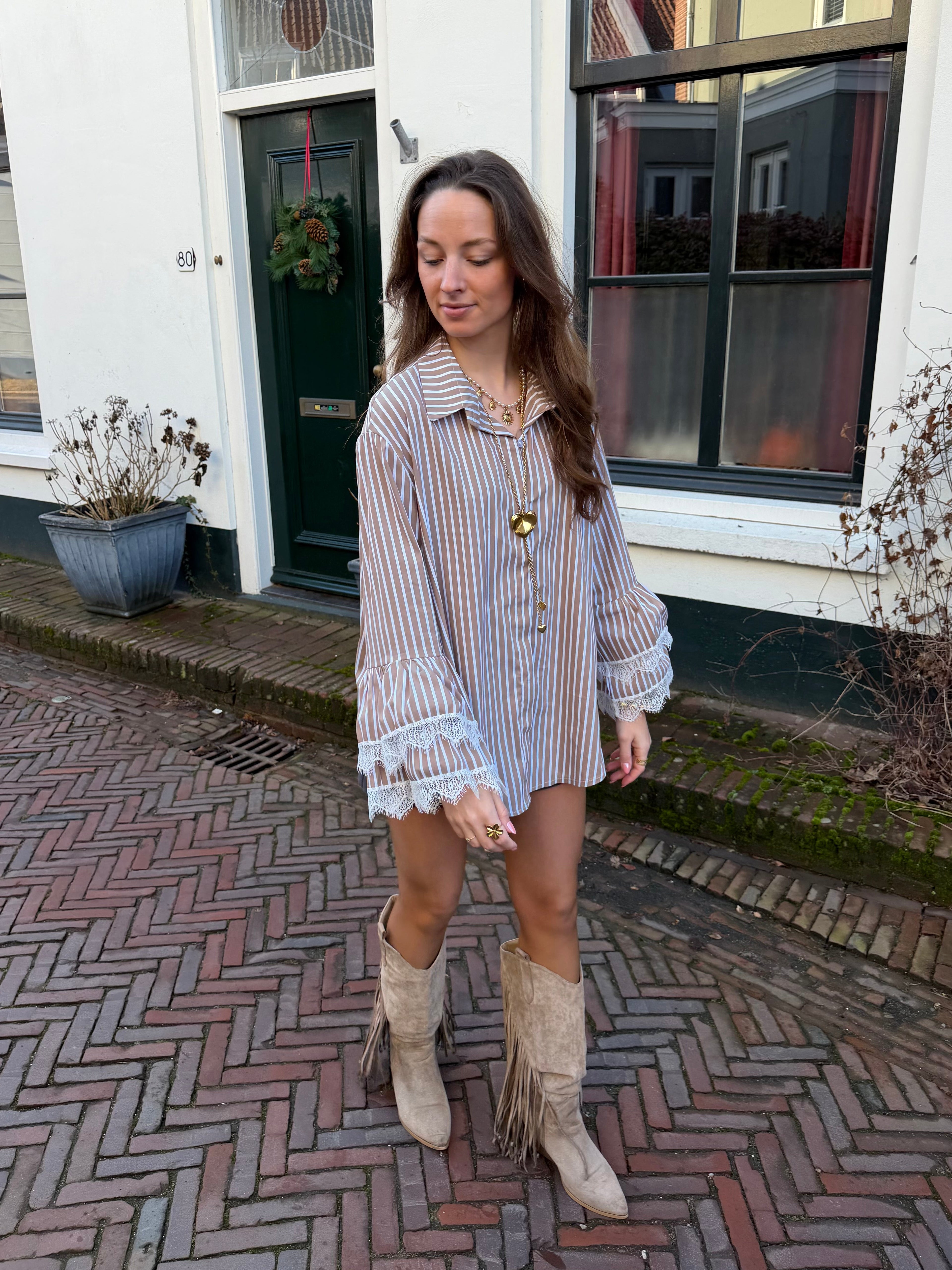 Frankie striped blouse - beige