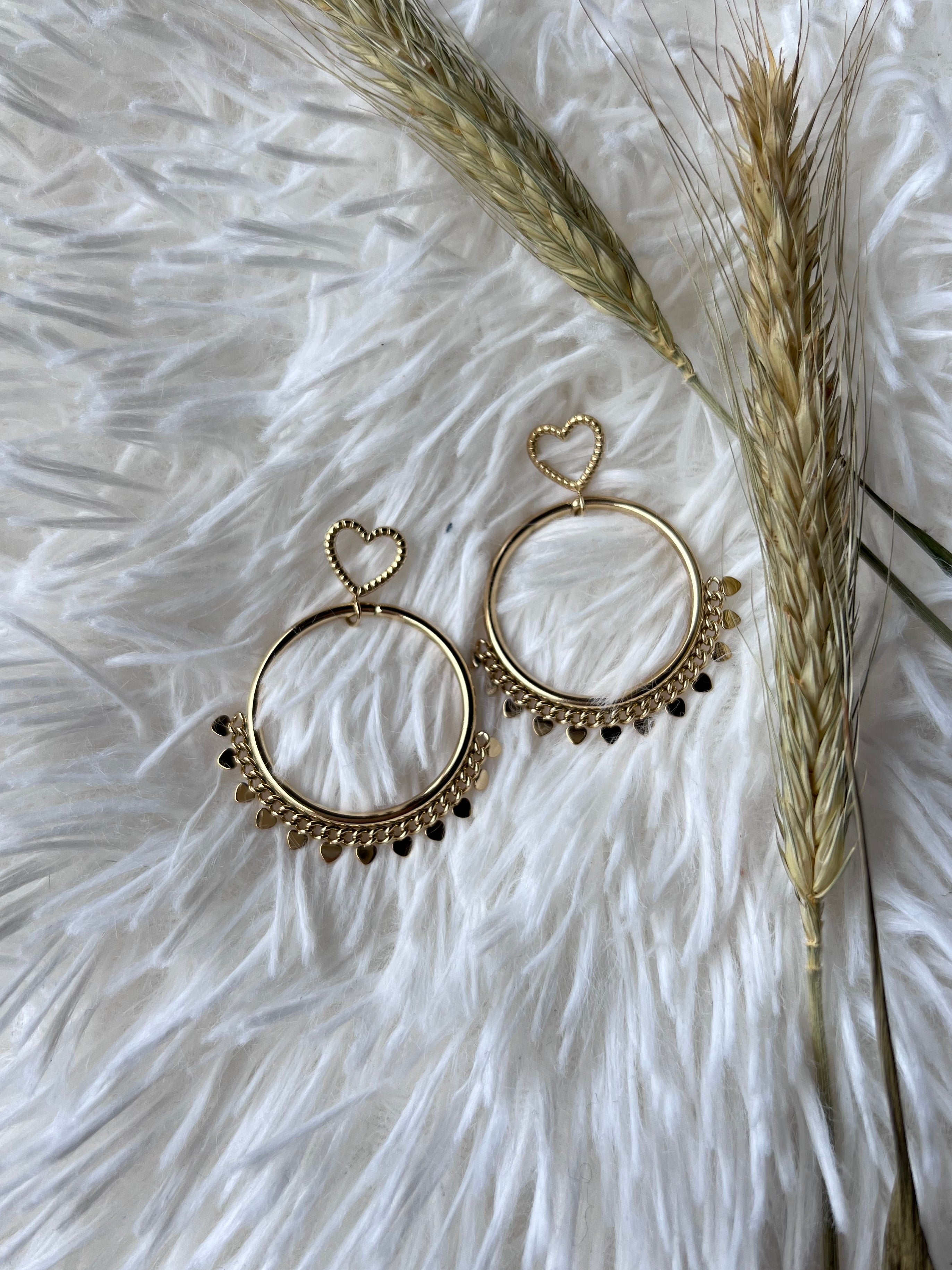 Hoops little hearts oorbellen