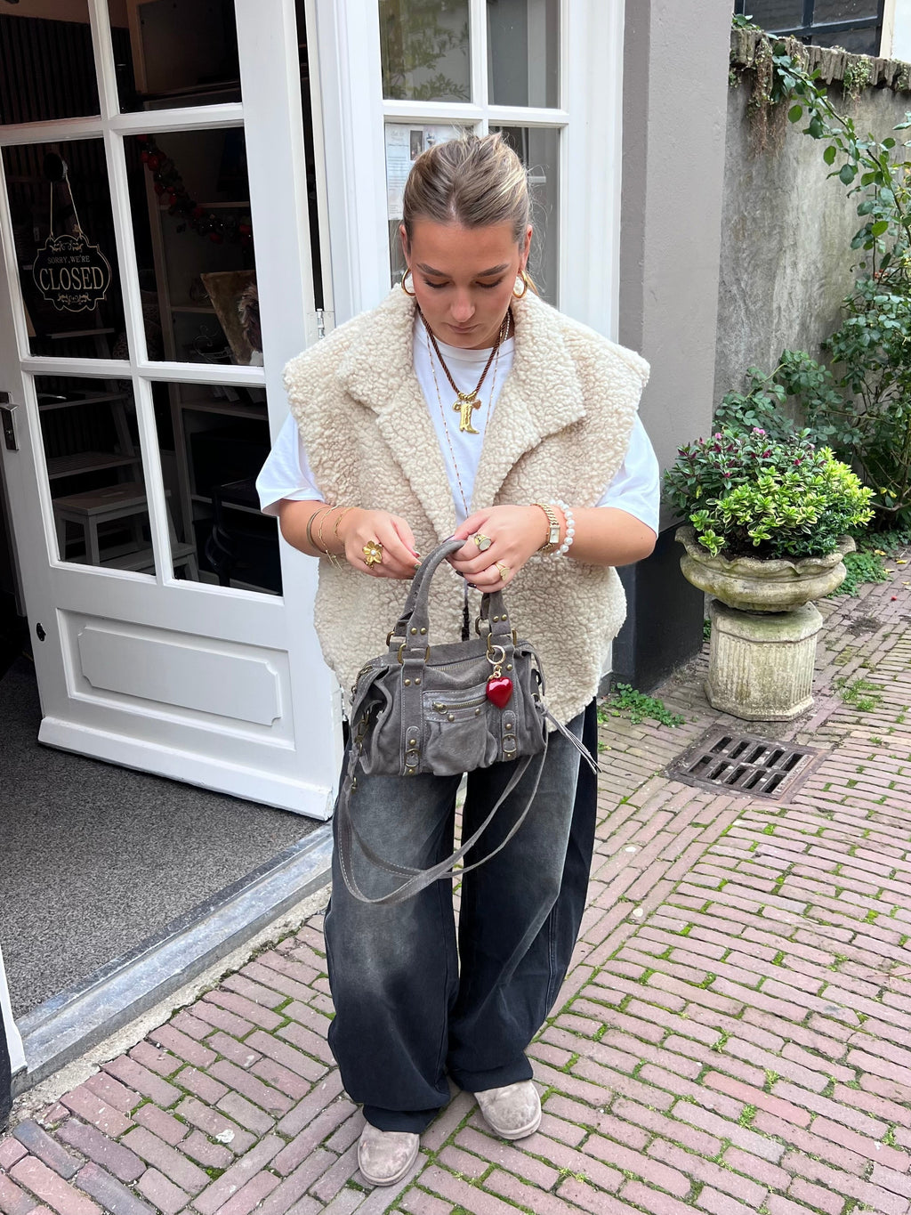 Lovi teddy gilet - gebroken wit