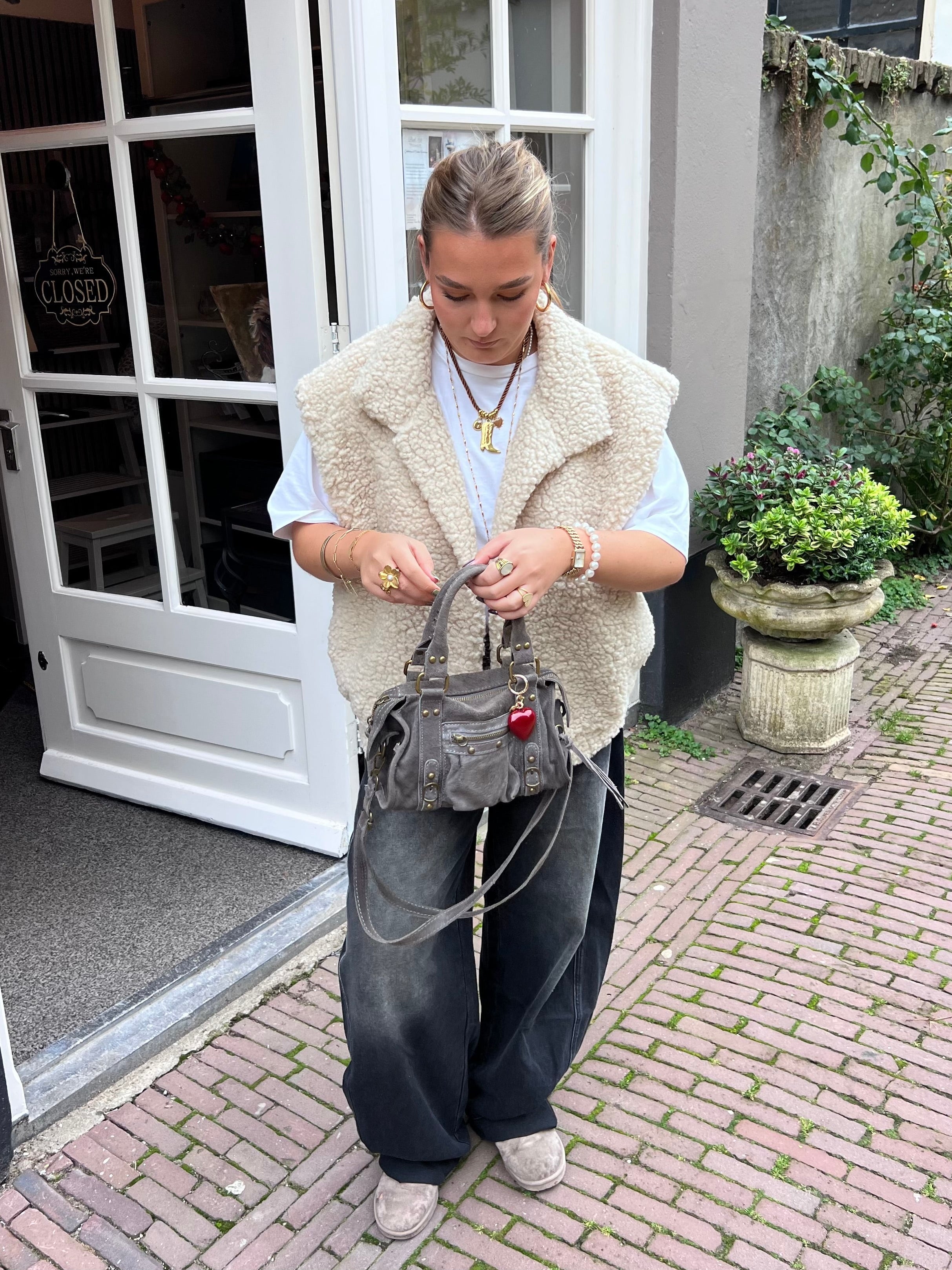 Lovi teddy gilet - gebroken wit