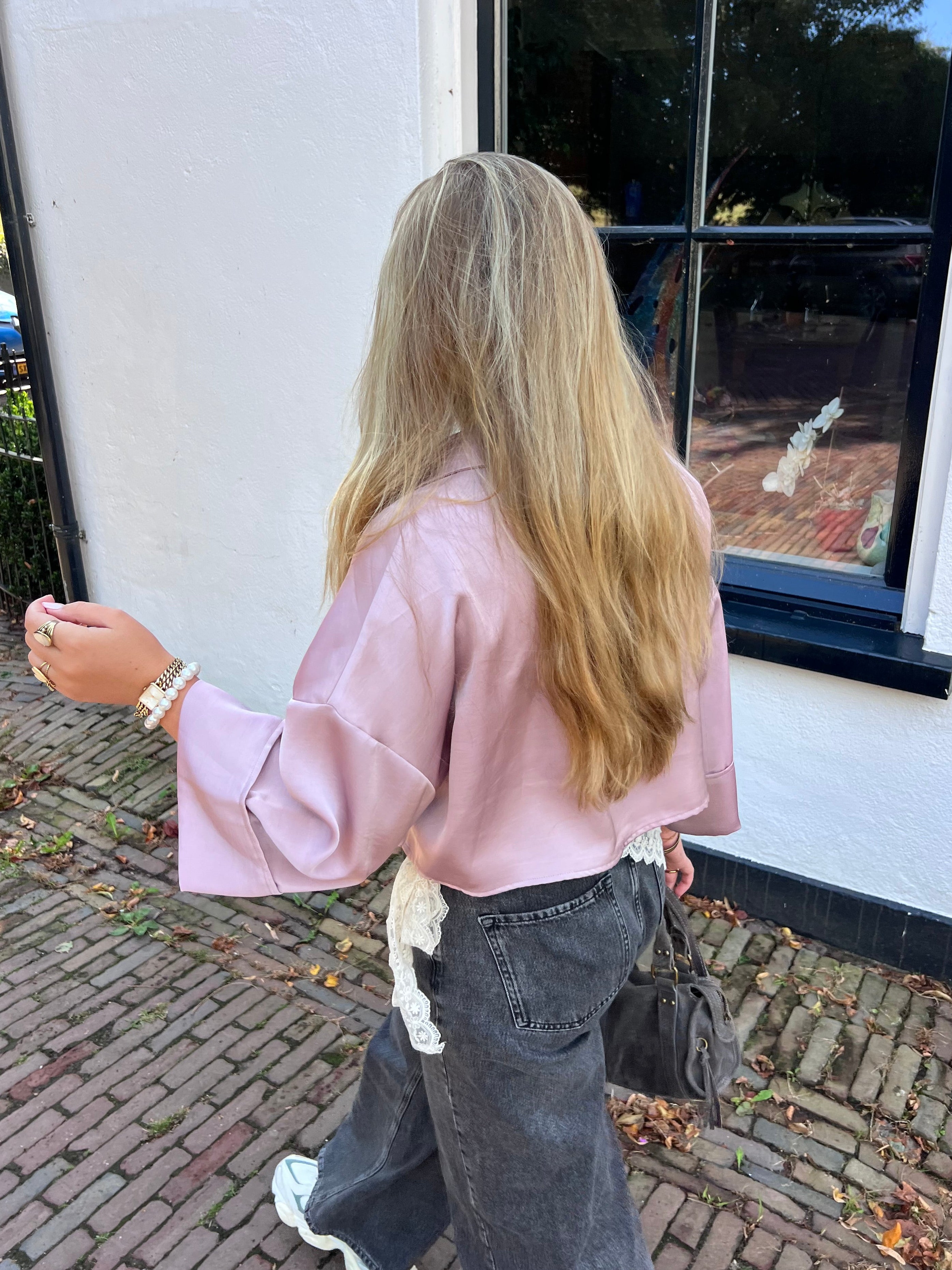 Soleil Satin top - roze