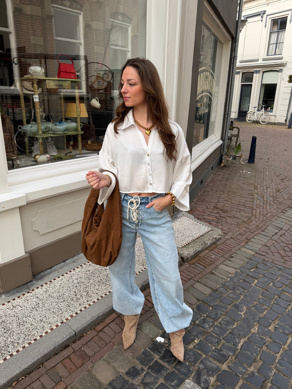 Soleil Satin top - wit