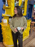 Eme striped top - geel/bruin