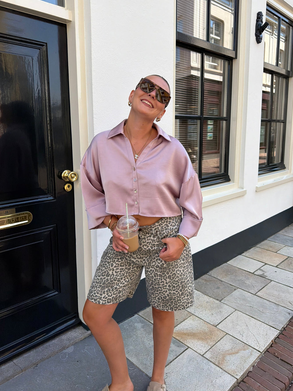 Soleil Satin top - roze
