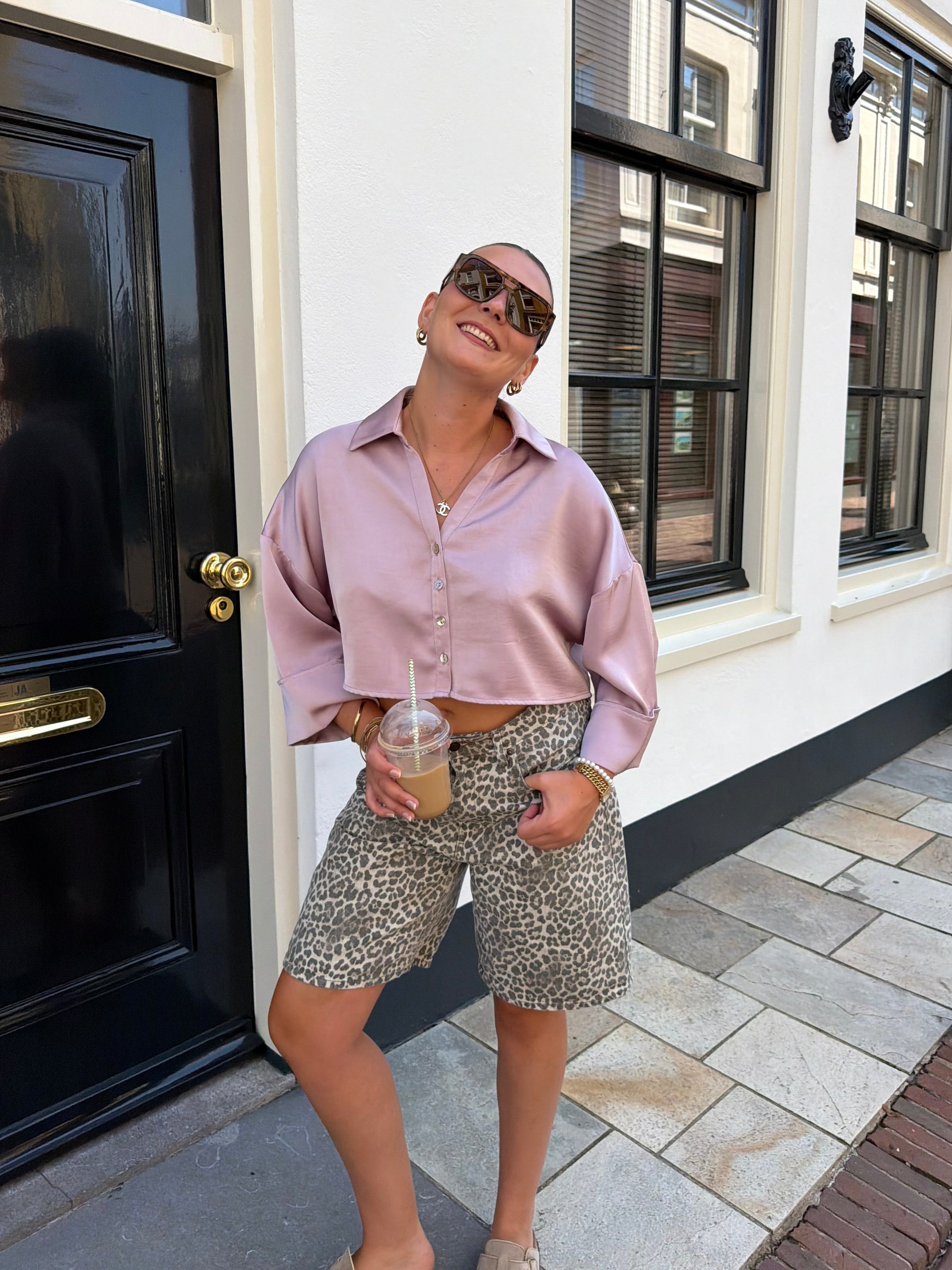 Soleil Satin top - roze