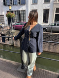 Florence striped blazer - marineblauw
