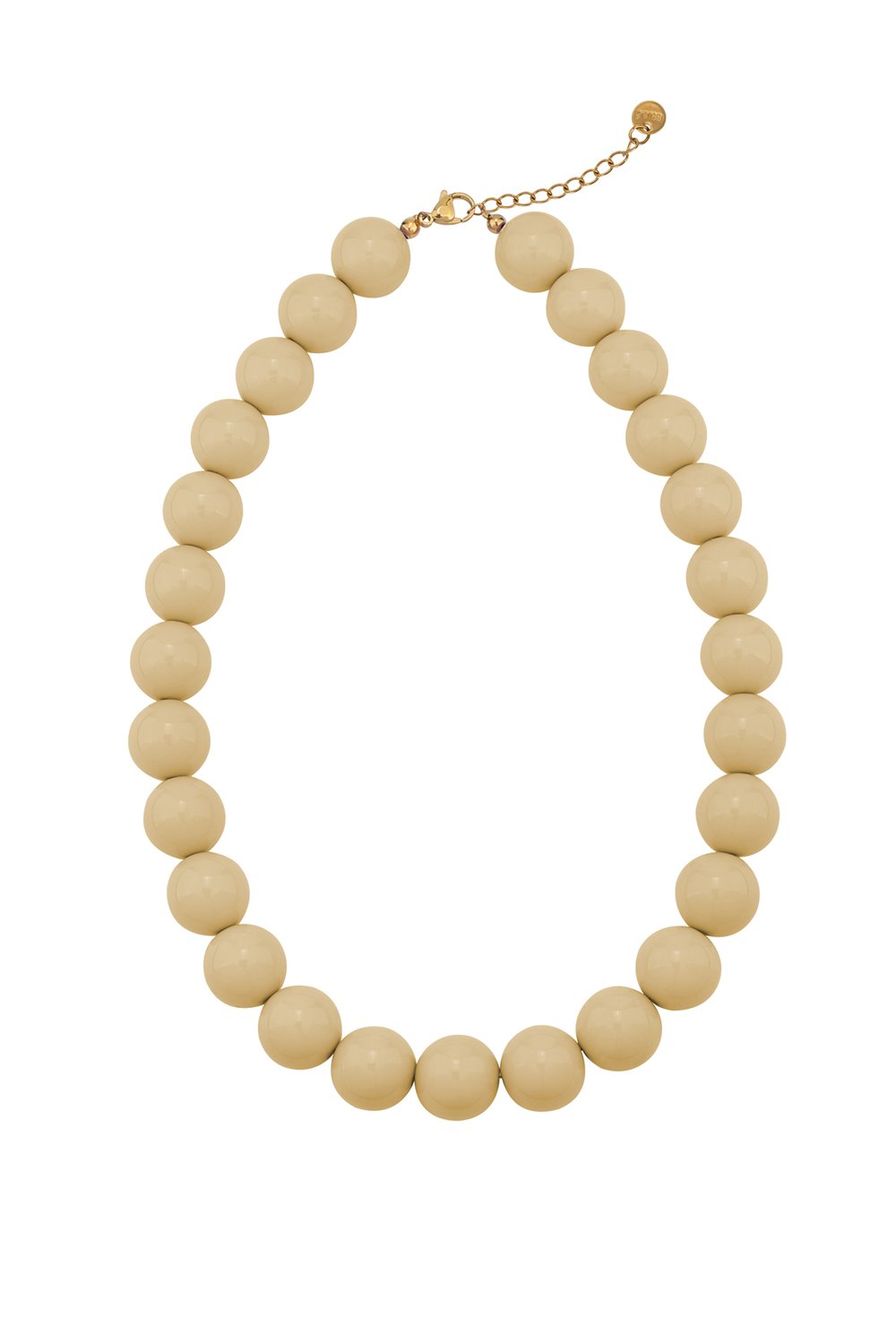 Statement kralen ketting - beige